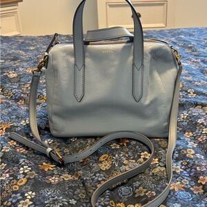 Fossil Light Blue Leather Handbag